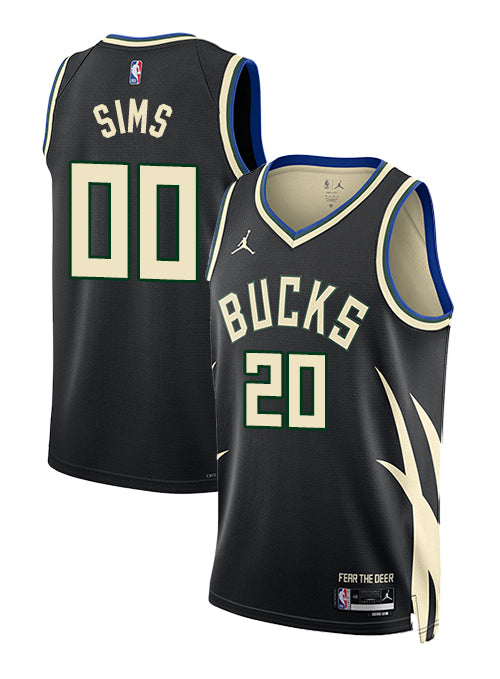 Jordan 2022 Statement Edition Jericho Sims Milwaukee Bucks Swingman Jersey-COLLAGE