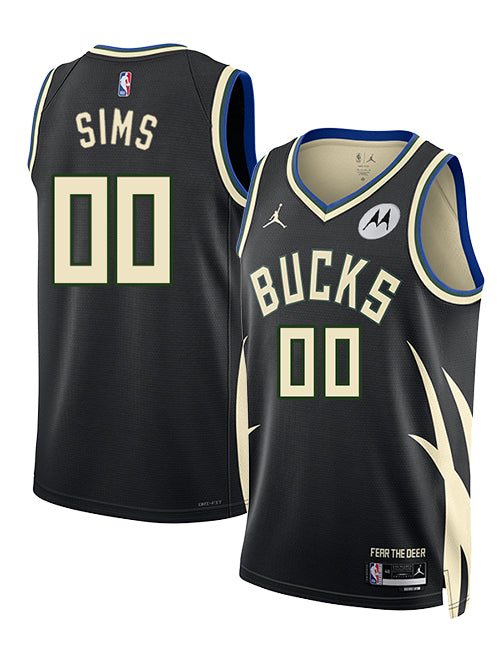 Jordan 2022 Statement Edition Jericho Sims Milwaukee Bucks Swingman Jersey-COLLAGE
