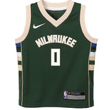 Juvenile Nike Icon Damian Lillard Milwaukee Bucks Replica Jersey-front