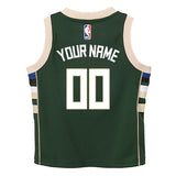 Juvenile Nike 2022 Icon Edition Custom Milwaukee Bucks Swingman Jersey-back