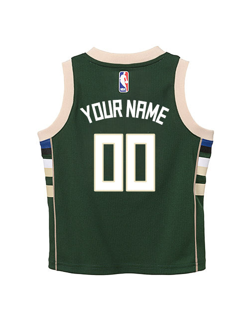 Juvenile Nike 2022 Icon Edition Custom Milwaukee Bucks Swingman Jersey-back