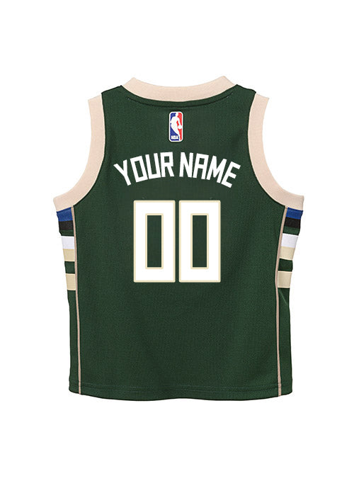 Juvenile Nike 2022 Icon Edition Custom Milwaukee Bucks Swingman Jersey-back