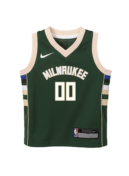 Juvenile Nike 2022 Icon Edition Custom Milwaukee Bucks Swingman Jersey-front