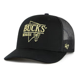 '47 Brand Gilded Milwaukee Bucks Adjustable Trucker Hat-angled left 