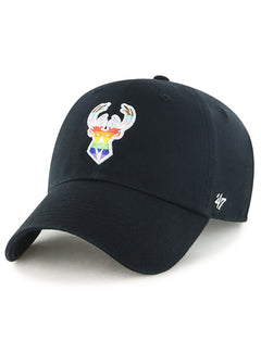 '47 Brand Pride Milwaukee Bucks Icon Logo Adjustable Clean Up Hat-front