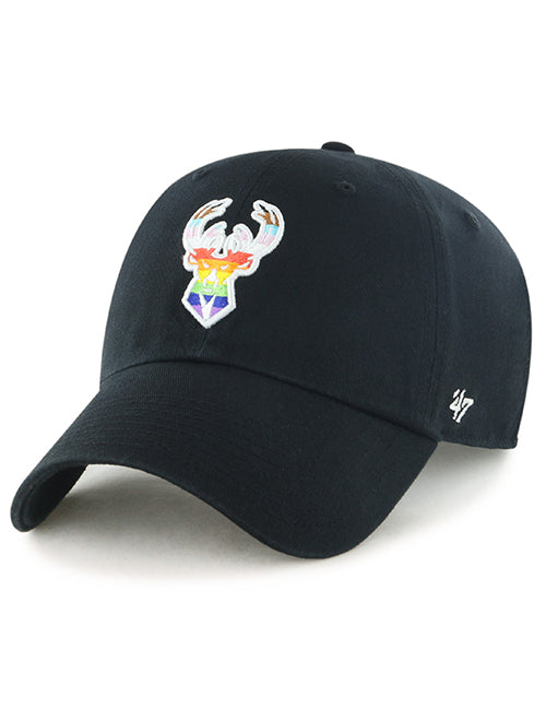 '47 Brand Pride Milwaukee Bucks Icon Logo Adjustable Clean Up Hat-front