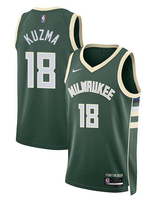 Nike 2022 Icon Edition Kyle Kuzma Milwaukee Bucks Swingman Jersey-COLLAGE