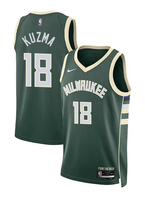 Nike 2022 Icon Edition Kyle Kuzma Milwaukee Bucks Swingman Jersey-COLLAGE