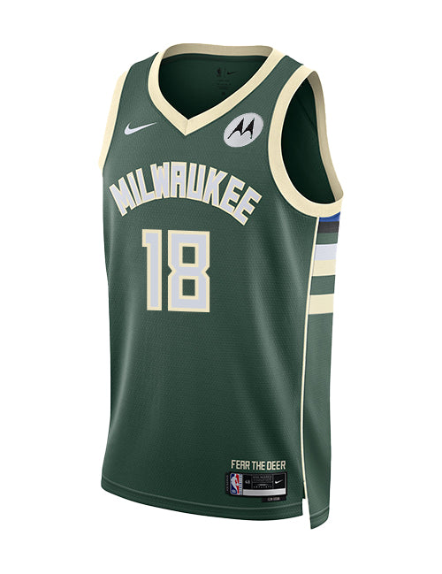 Nike 2022 Icon Edition Kyle Kuzma Milwaukee Bucks Swingman Jersey-front