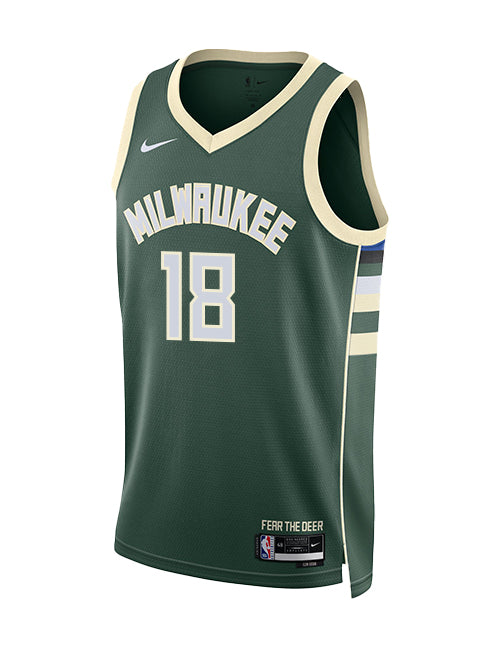 Nike 2022 Icon Edition Kyle Kuzma Milwaukee Bucks Swingman Jersey-FRONT