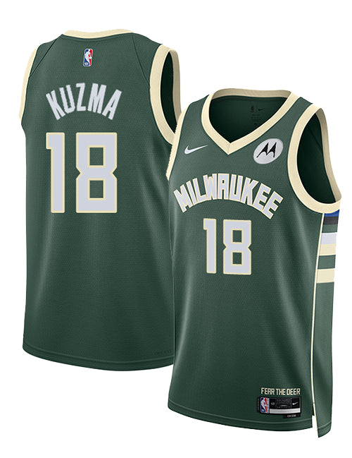 Nike 2022 Icon Edition Kyle Kuzma Milwaukee Bucks Swingman Jersey-COLLAGE