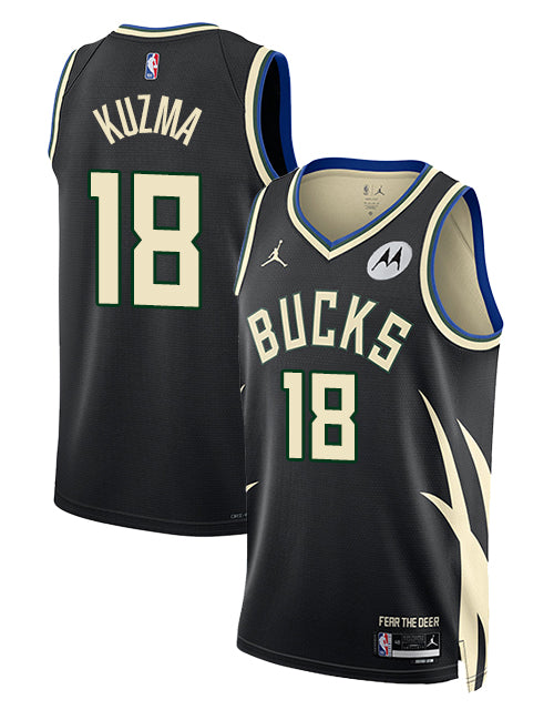 Jordan 2022 Statement Edition Kyle Kuzma Milwaukee Bucks Swingman Jersey-collage
