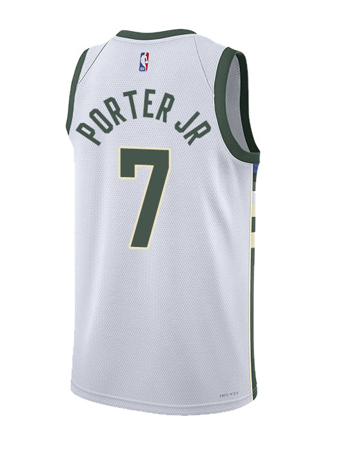 Nike 2022 Association Edition Kevin Porter Jr Milwaukee Bucks Swingman Jersey-back
