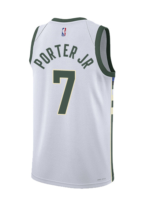 Nike 2022 Association Edition Kevin Porter Jr Milwaukee Bucks Swingman Jersey-back