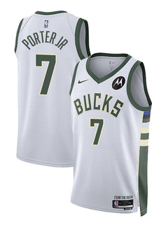 Nike 2022 Association Edition Kevin Porter Jr Milwaukee Bucks Swingman Jersey-COLLAGE