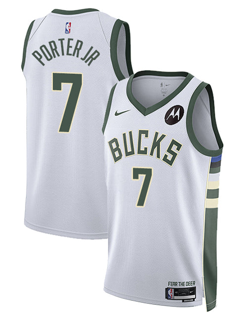 Nike 2022 Association Edition Kevin Porter Jr Milwaukee Bucks Swingman Jersey-COLLAGE