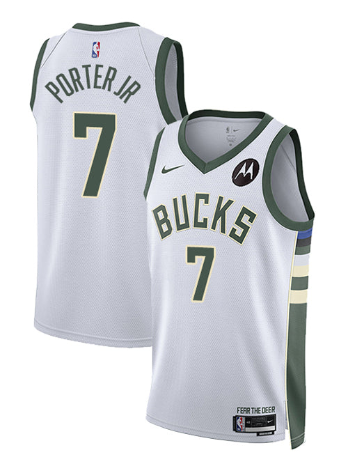 Nike 2022 Association Edition Kevin Porter Jr Milwaukee Bucks Swingman Jersey-COLLAGE