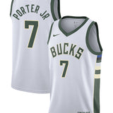 Nike 2022 Association Edition Kevin Porter Jr Milwaukee Bucks Swingman Jersey-collage