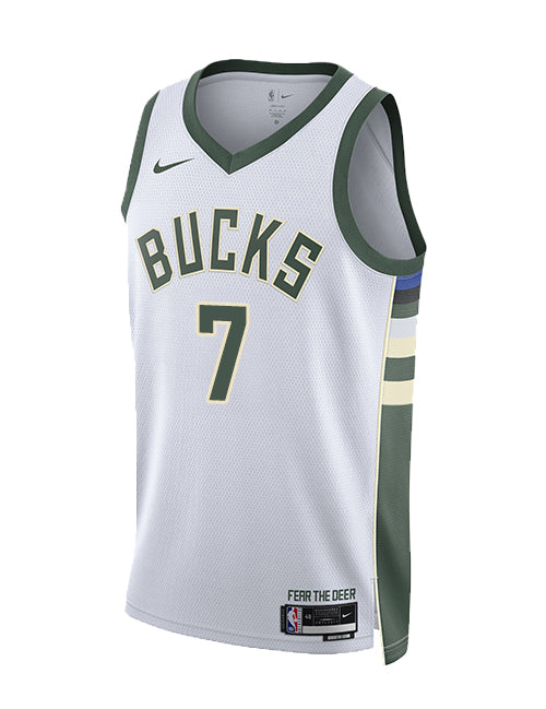 Nike 2022 Association Edition Kevin Porter Jr Milwaukee Bucks Swingman Jersey-front