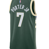 Nike 2022 Icon Edition Kevin Porter Jr. Milwaukee Bucks Swingman Jersey-back