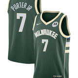 Nike 2022 Icon Edition Kevin Porter Jr. Milwaukee Bucks Swingman Jersey-COLLAGE