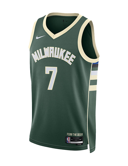 Nike 2022 Icon Edition Kevin Porter Jr. Milwaukee Bucks Swingman Jerseyf-front