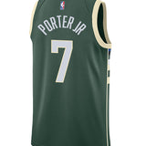 Nike 2022 Icon Edition Kevin Porter Jr. Milwaukee Bucks Swingman Jersey-BACK