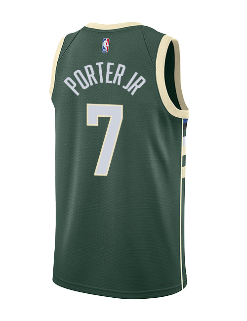 Nike 2022 Icon Edition Kevin Porter Jr. Milwaukee Bucks Swingman Jersey-BACK