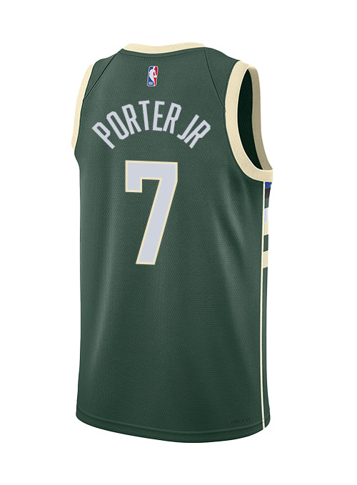 Nike 2022 Icon Edition Kevin Porter Jr. Milwaukee Bucks Swingman Jersey-BACK