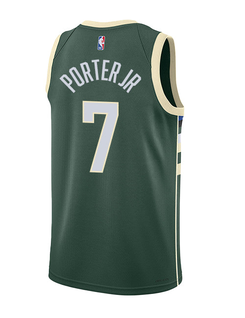 Nike 2022 Icon Edition Kevin Porter Jr. Milwaukee Bucks Swingman Jersey-BACK