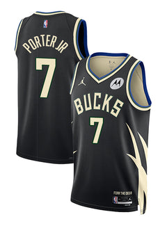 Jordan 2022 Statement Edition Kevin Porter Jr Milwaukee Bucks Swingman Jersey-COLLAGE