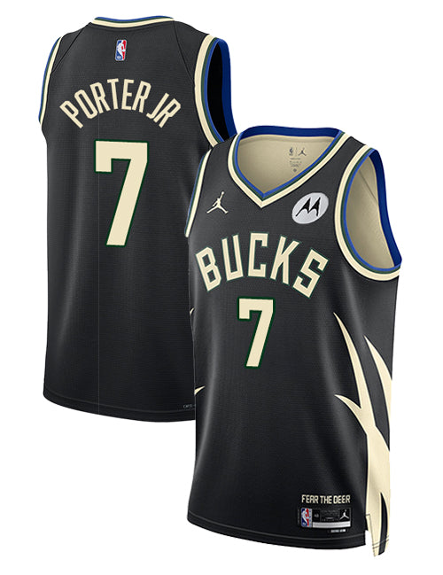 Jordan 2022 Statement Edition Kevin Porter Jr Milwaukee Bucks Swingman Jersey-COLLAGE