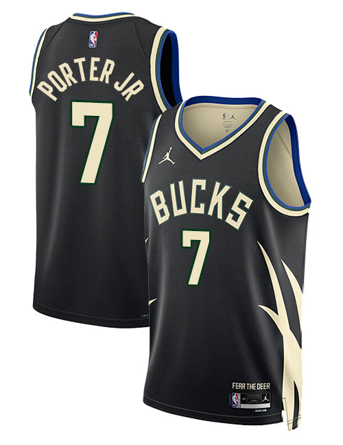 Nike 2022 Icon Edition Ryan Rollins Milwaukee Bucks Swingman Jersey-collage