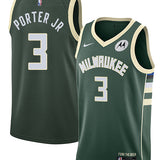 Nike 2022 Icon Edition Kevin Porter Jr Milwaukee Bucks Swingman Jersey-COLLAGE