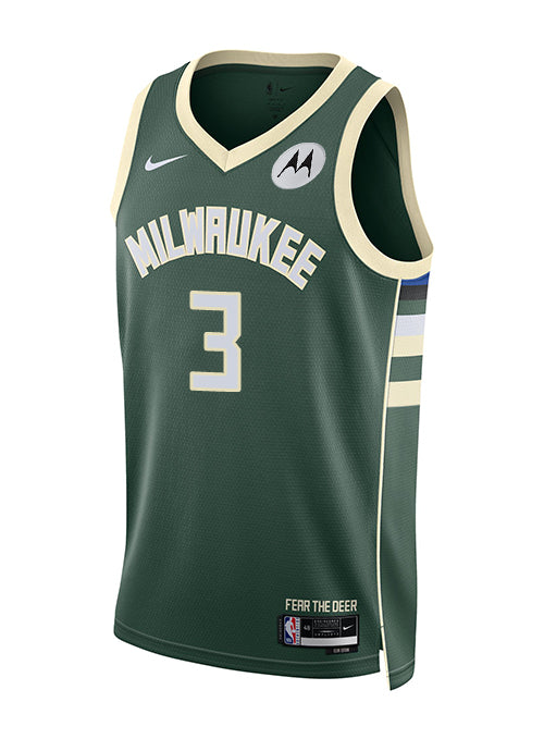 Nike 2022 Icon Edition Kevin Porter Jr Milwaukee Bucks Swingman Jersey-FRONT