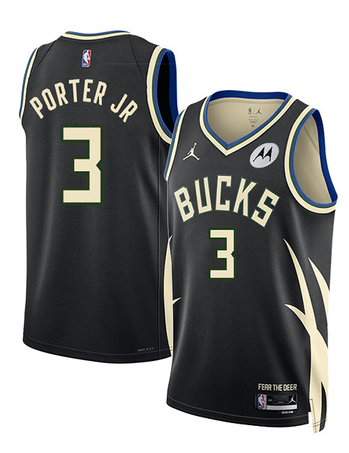 Jordan 2022 Statement Edition Kevin Porter Jr Milwaukee Bucks Swingman Jersey-COLLAGE