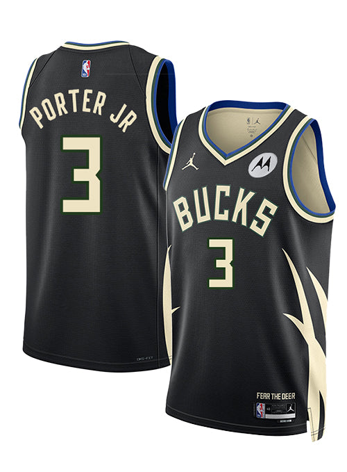 Jordan 2022 Statement Edition Kevin Porter Jr Milwaukee Bucks Swingman Jersey-COLLAGE