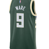 Nike 2022 Icon Edition Kel'el Ware Milwaukee Bucks Swingman Jersey-BACK