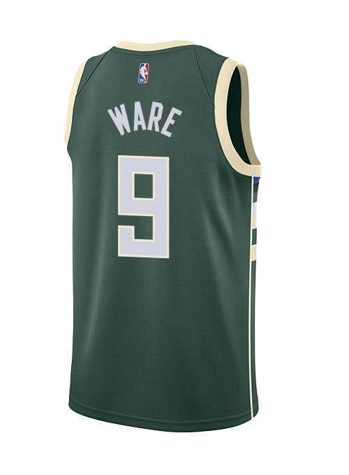 Nike 2022 Icon Edition Kel'el Ware Milwaukee Bucks Swingman Jersey-BACK