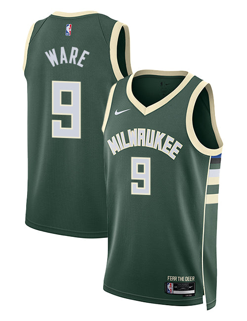 Nike 2022 Icon Edition Kel'el Ware Milwaukee Bucks Swingman Jersey-COLLAGE