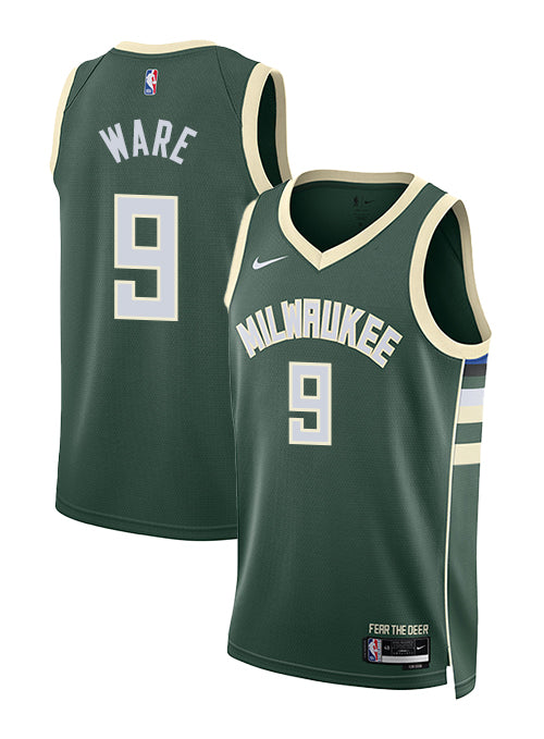 Nike 2022 Icon Edition Kel'el Ware Milwaukee Bucks Swingman Jersey-COLLAGE