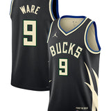 Jordan 2022 Statement Edition Kel'el Ware Milwaukee Bucks Swingman Jersey-BACK