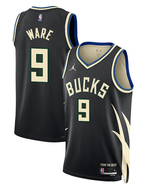 Jordan 2022 Statement Edition Kel'el Ware Milwaukee Bucks Swingman Jersey-BACK