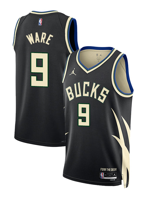 Jordan 2022 Statement Edition Kel'el Ware Milwaukee Bucks Swingman Jersey-BACK