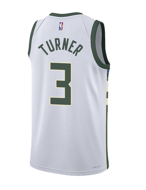Nike 2022 Association Edition Myles Turner Milwaukee Bucks Swingman Jersey-back
