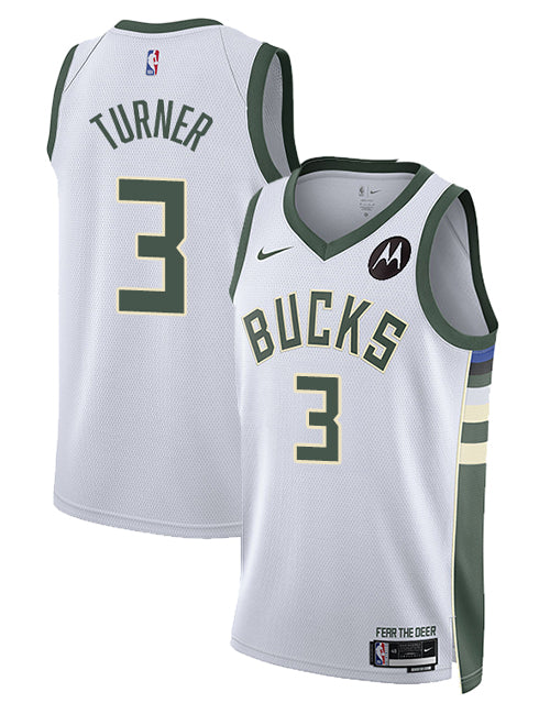 Nike 2022 Association Edition Myles Turner Milwaukee Bucks Swingman Jersey-COLLAGE