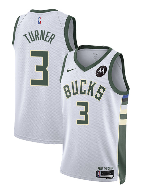 Nike 2022 Association Edition Myles Turner Milwaukee Bucks Swingman Jersey-COLLAGE