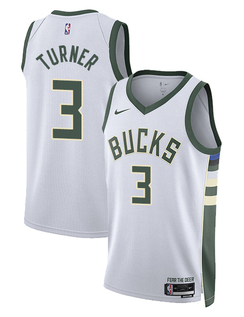 Nike 2022 Association Edition Myles Turner Milwaukee Bucks Swingman Jersey-collage
