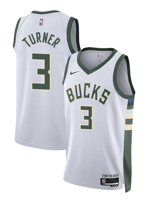 Nike 2022 Association Edition Myles Turner Milwaukee Bucks Swingman Jersey-collage