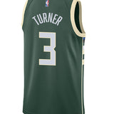 Nike 2022 Icon Edition Myles Turner Milwaukee Bucks Swingman Jersey-BACK